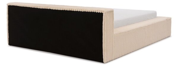 Bež tapecirani bračni krevet s prostorom za odlaganje s podnicom 160x200 cm Cloe – Ropez