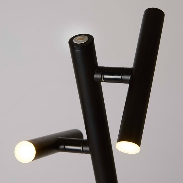 Searchlight LED podna lampa na baterije 10460BK, crna, visina 127 cm, CCT 2 žarulje., prigušiva, Crno, Dnevni boravak/blagovaonica, Metal