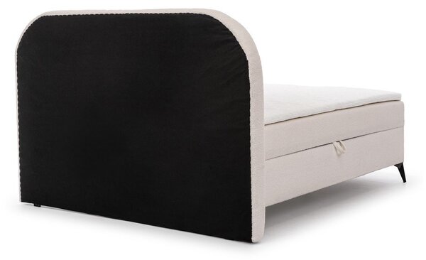 Bijeli boxspring krevet s prostorom za odlaganje 140x200 cm Ornes – Ropez