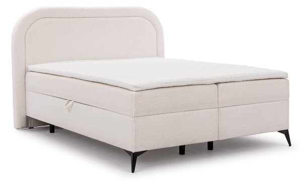 Bijeli boxspring krevet s prostorom za odlaganje 140x200 cm Ornes – Ropez