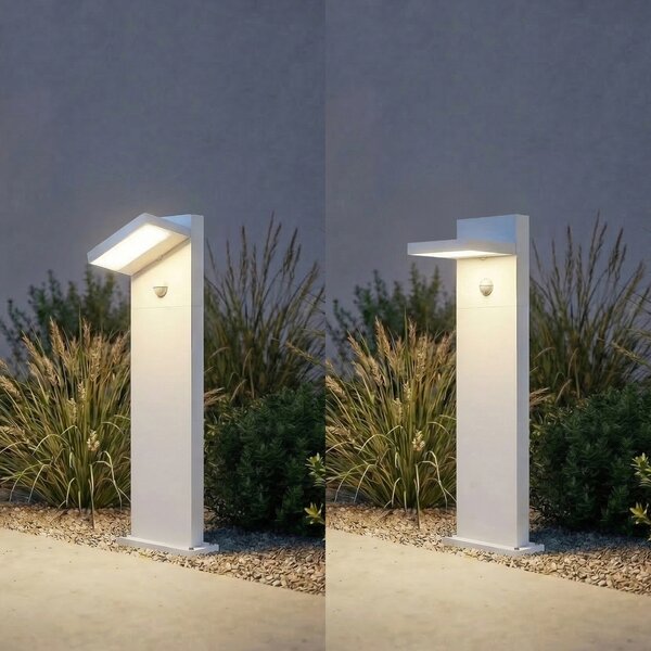 Lucande Silvan LED svjetlo za stazu, bijelo, 65 cm, senzor, IP54, Bijela, Aluminij