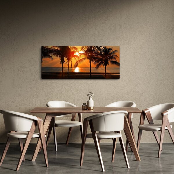 Slika palme pri zalasku sunca (120x50 cm)