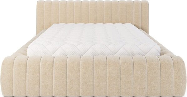 Bež tapecirani bračni krevet s prostorom za odlaganje s podnicom 180x200 cm Carilla – ELTAP