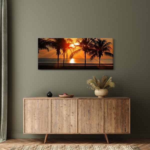 Slika palme pri zalasku sunca (120x50 cm)