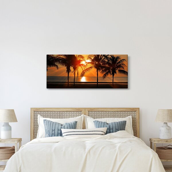 Slika palme pri zalasku sunca (120x50 cm)