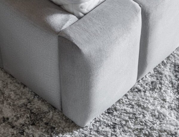 Svijetlo sivi tapecirani bračni krevet s prostorom za odlaganje s podnicom 140x200 cm Lamica – ELTAP