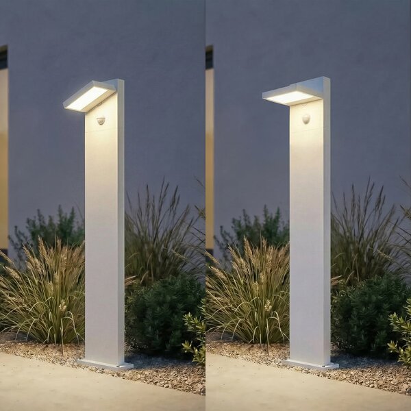 Lucande Silvan LED svjetiljka za stazu, bijela, 100 cm, senzor, IP54, Bijela, Aluminij