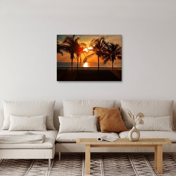 Slika palme pri zalasku sunca (70x50 cm)