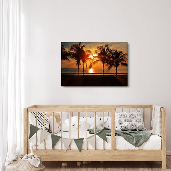 Slika palme pri zalasku sunca (90x60 cm)