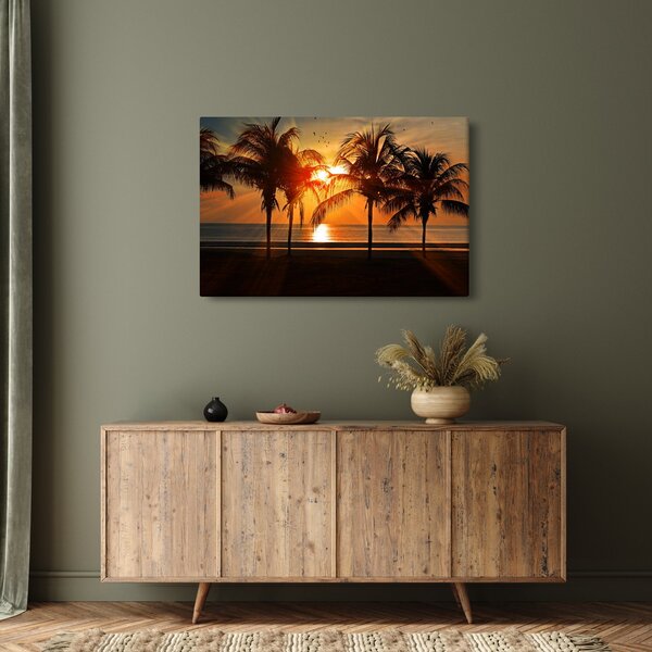 Slika palme pri zalasku sunca (90x60 cm)