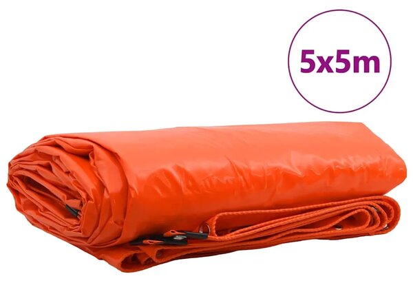 Cerada 650g / m² Narančasta 5 x 5 m Platno s PVC premazom - Narančasta 5 x 5 m with eyelets