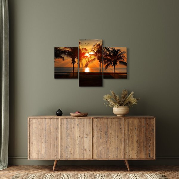 Slika palme pri zalasku sunca (90x60 cm)