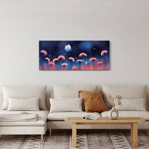 Slika maslačaka s plavim leptirom (120x50 cm)