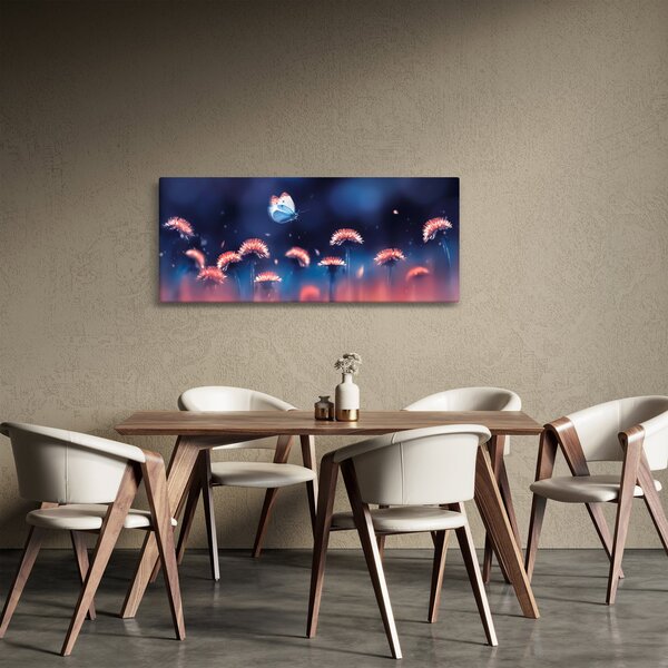 Slika maslačaka s plavim leptirom (120x50 cm)