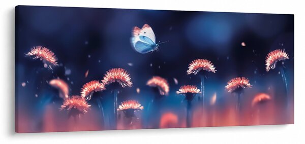 Slika maslačaka s plavim leptirom (120x50 cm)