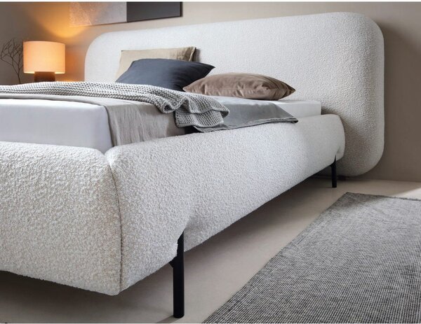 Bež tapecirani bračni krevet s prostorom za odlaganje s podnicom 180x200 cm Pointt – ELTAP