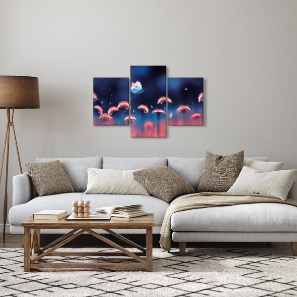 Slika maslačaka s plavim leptirom (90x60 cm)