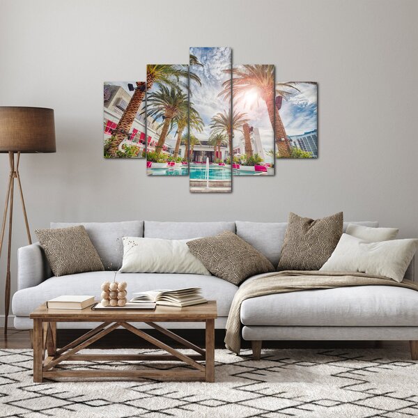 Slika - palme s bazenom (150x105 cm)