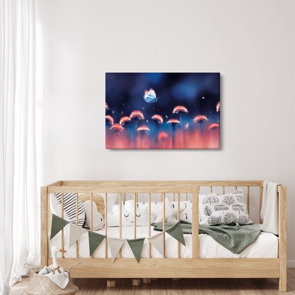 Slika maslačaka s plavim leptirom (90x60 cm)