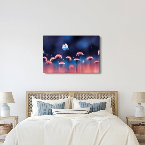 Slika maslačaka s plavim leptirom (90x60 cm)
