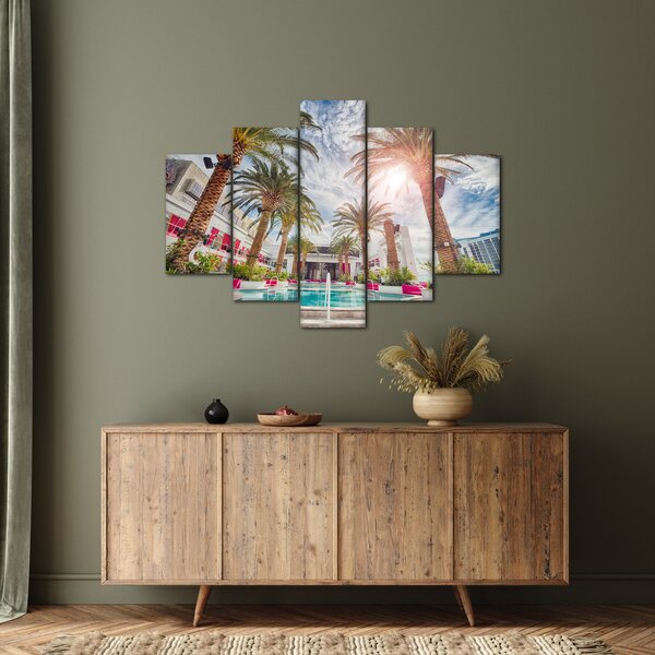 Slika - palme s bazenom (150x105 cm)