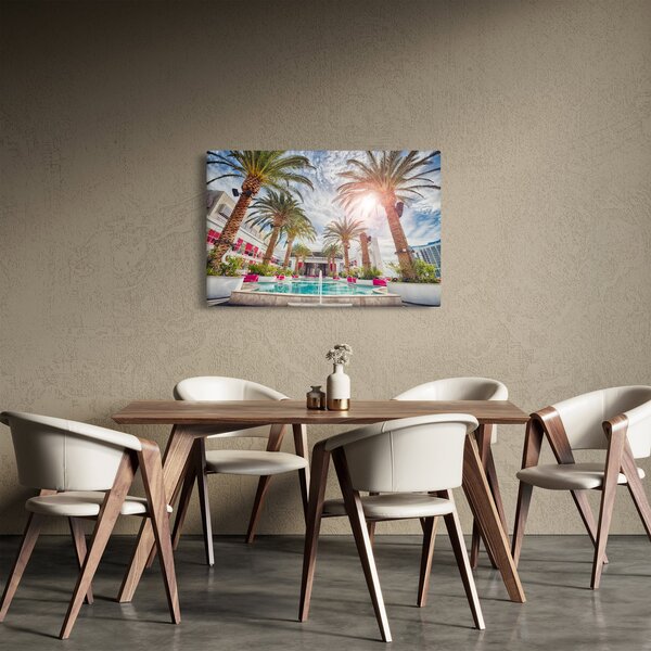 Slika - palme s bazenom (90x60 cm)