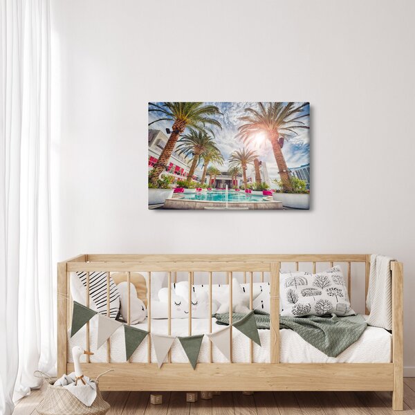 Slika - palme s bazenom (90x60 cm)