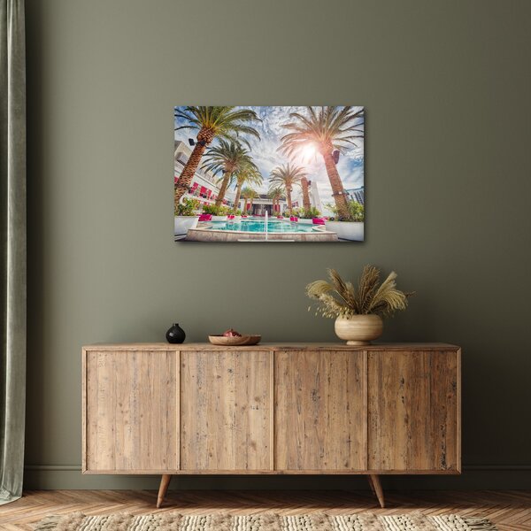 Slika - palme s bazenom (70x50 cm)
