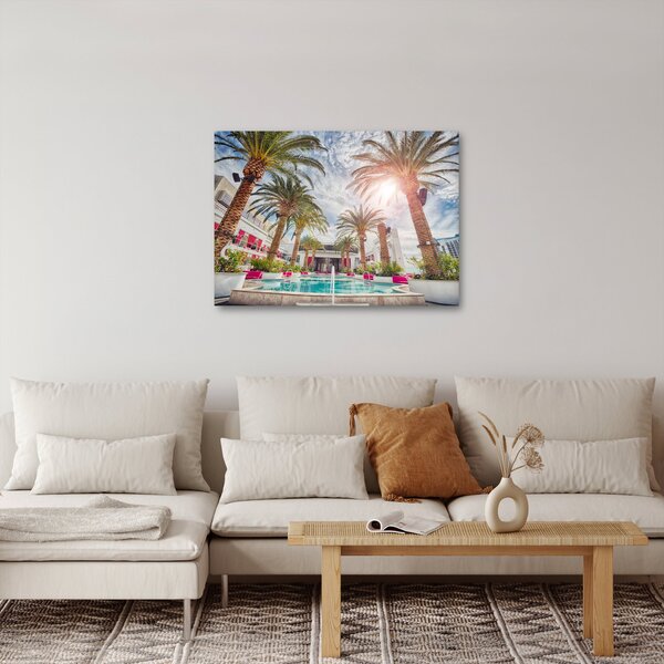 Slika - palme s bazenom (70x50 cm)