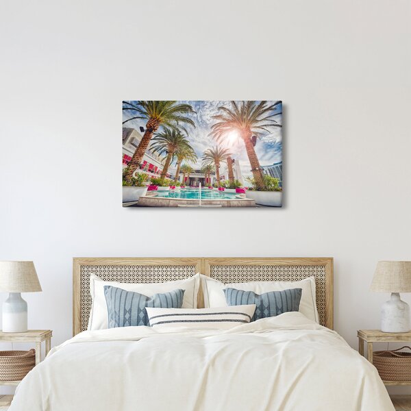 Slika - palme s bazenom (90x60 cm)