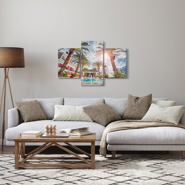 Slika - palme s bazenom (90x60 cm)
