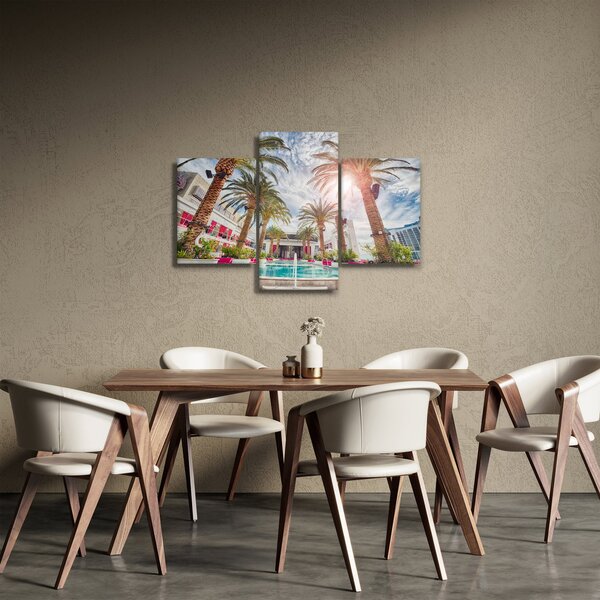 Slika - palme s bazenom (90x60 cm)