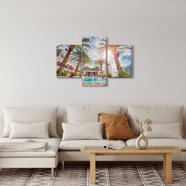 Slika - palme s bazenom (90x60 cm)