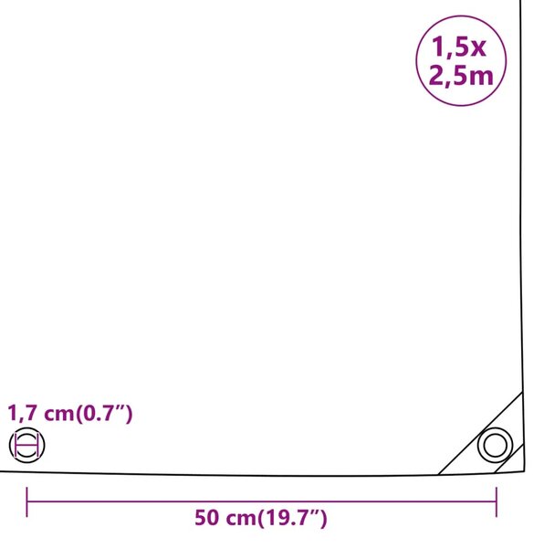 Cerada bijela 1 5 x 2 5 m 650 g/m² - Bijela 1 5 x 2 5 m with eyelets