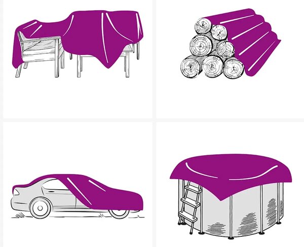Cerada plava 5x5 m 650 g/m² - Plava 5 x 5 m bez rupica