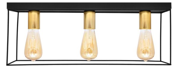 Stropna svjetiljka FINN 3xE27/15W/230V crna/zlatna