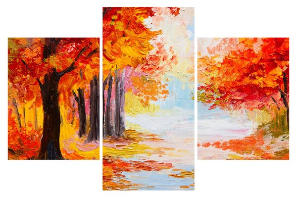 Slika - Uljane boje, šarena jesen (90x60 cm)