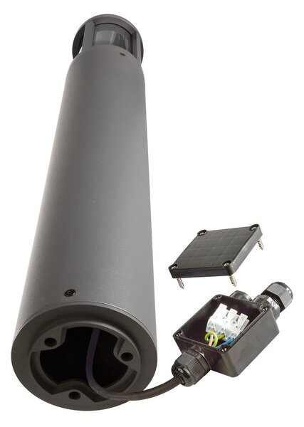 Deko-Light Putna svjetiljka Facado II, visina 65 cm, siva/dim, Ø 11 IP65, prigušiva, Sivo, Aluminij