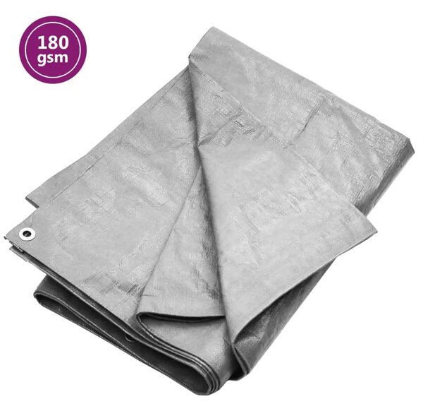Cerada 180 g/m² 8 x 10 m siva HDPE - Siva 8 x 10 m 180 gsm