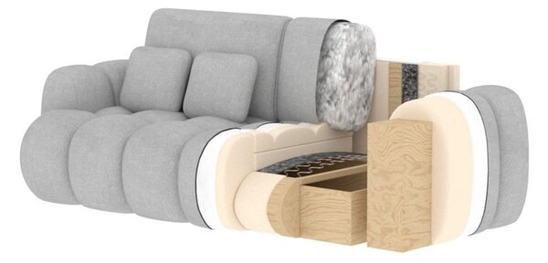 Bež sklopiva sofa od bouclé tkanine 256 cm Cotonn – ELTAP