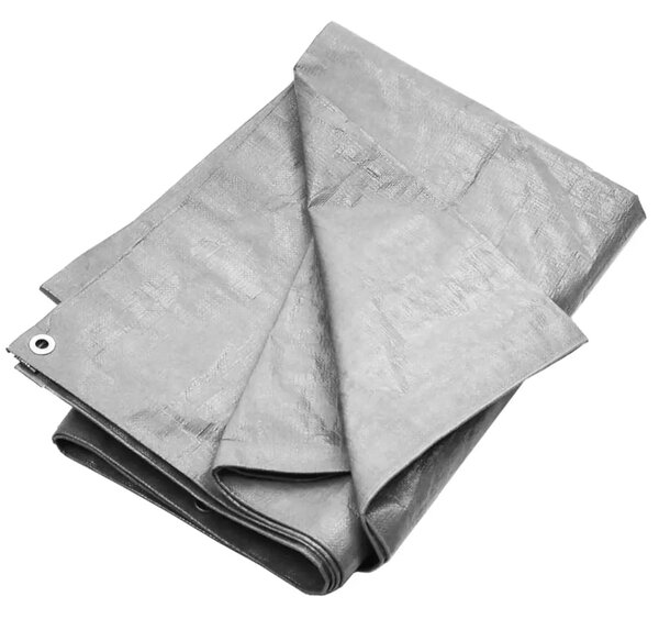 Cerada 180 g/m² 8 x 10 m siva HDPE - Siva 8 x 10 m 180 gsm