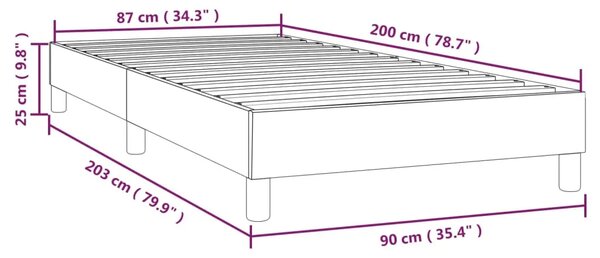 Okvir za krevet s oprugom crni 90x200 cm od umjetne kože - Crna 25 cm 90 x 200 cm