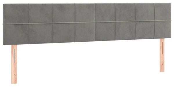 Uzglavlja svjetlosiva 160x5x78/88 cm baršunasta - Svjetlosiva 160 cm Nisko