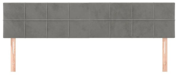 Uzglavlja svjetlosiva 160x5x78/88 cm baršunasta - Svjetlosiva 160 cm Nisko
