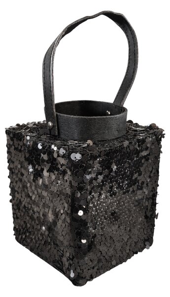 Lanterna s fliterima LOFTY GLAM 20 cm, crna