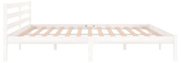 Okvir za krevet od masivne borovine 200 x 200 cm bijeli