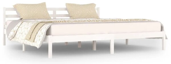 Okvir za krevet od masivne borovine 200 x 200 cm bijeli