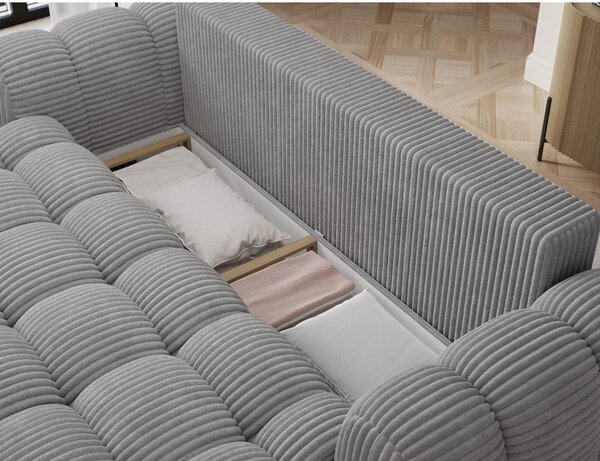 Siva sklopiva sofa od samta 256 cm Cotonn – ELTAP