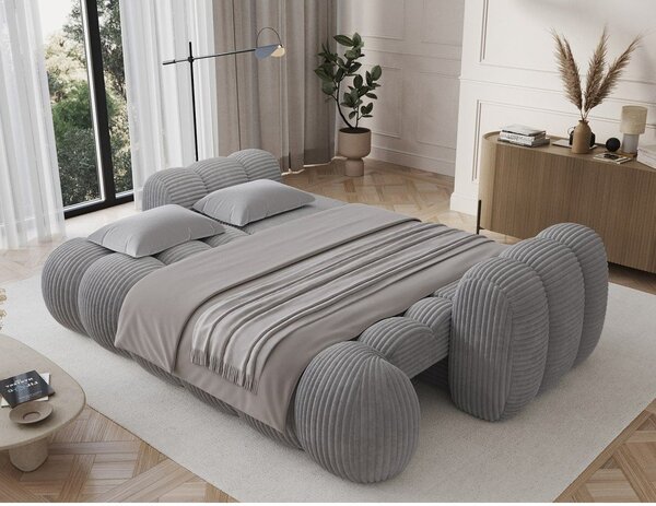Siva sklopiva sofa od samta 256 cm Cotonn – ELTAP