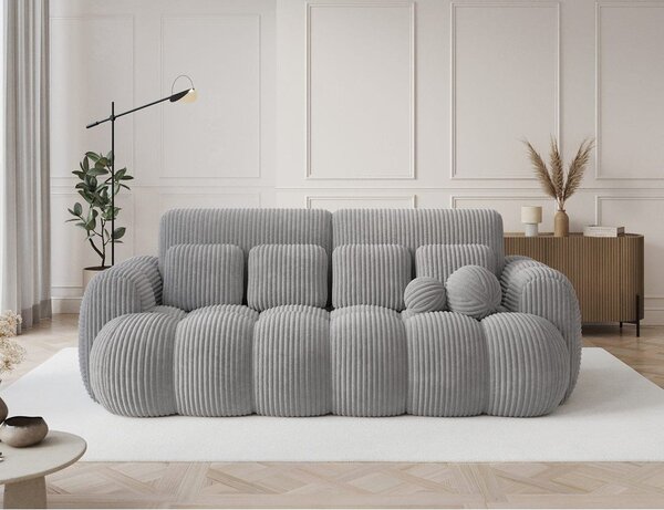Siva sklopiva sofa od samta 256 cm Cotonn – ELTAP